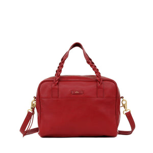 Cable Satchel in Rouge Red