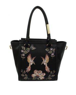 Ma Cherie Taylor Tote in Black Embroidery